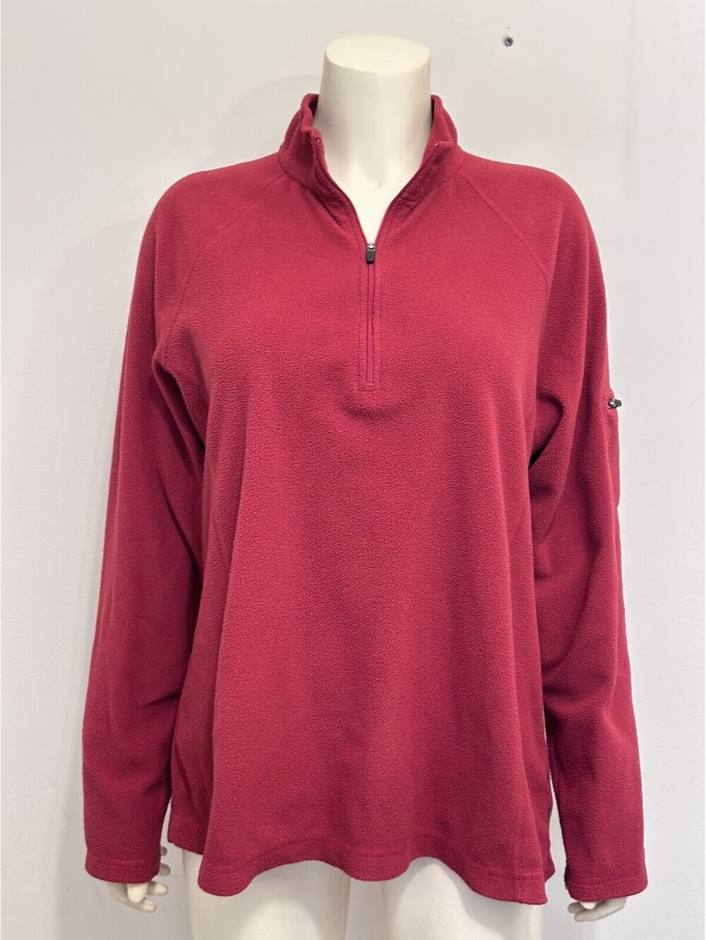 L.L. Bean Women’s Pullover 1/4 Zip Fleece Sweatshirt Red Recycled Poly 1X